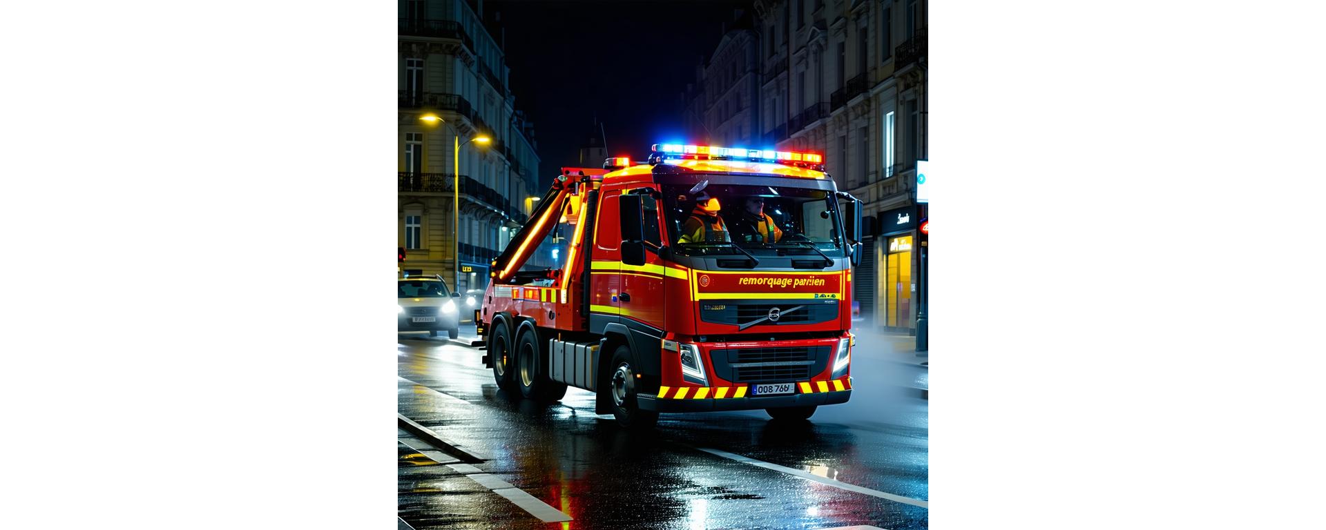 Dépanneuse Remorquage Parisien intervenant la nuit à Lyon